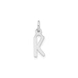 Sterling Silver Initial K Pendant Charm, Block Letter Design, Polished Finish, Unisex Jewelry