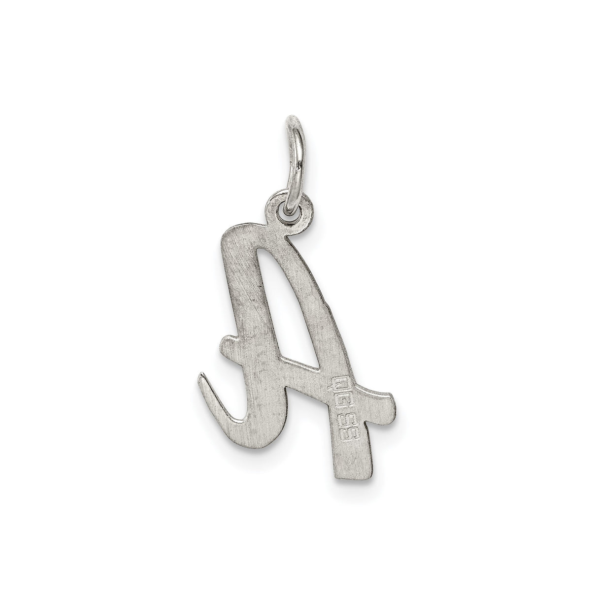 Sterling Silver Initial A Pendant Charm, Polished Script Letter, Minimal Monogram Jewelry