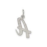 Sterling Silver Initial A Pendant Charm, Polished Script Letter, Minimal Monogram Jewelry