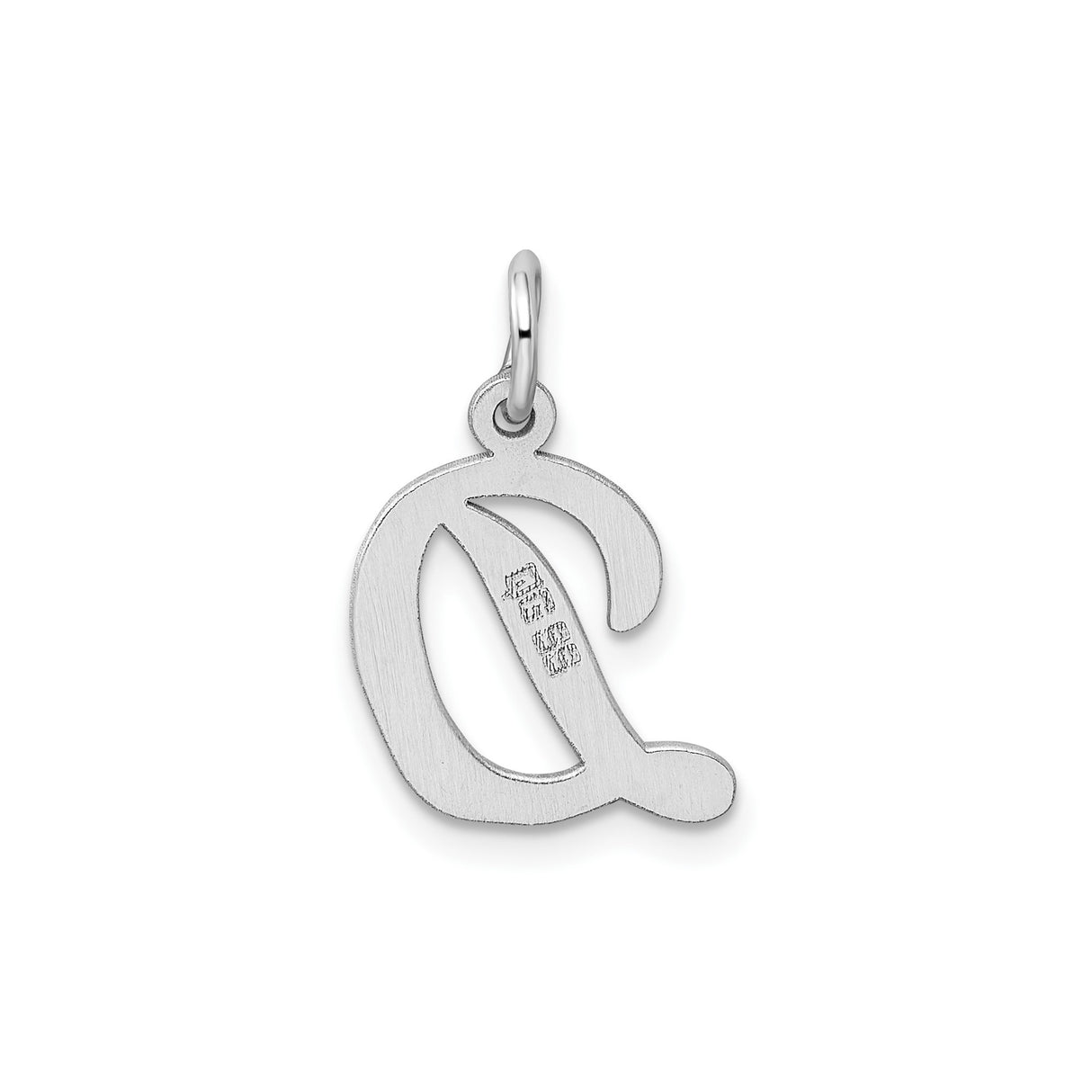 Sterling Silver Initial D Pendant, Script Alphabet Charm in Calligraphy Style
