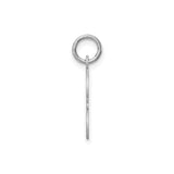 Sterling Silver Initial F Pendant Charm, Polished Script Letter Design for Women or Unisex Wear