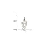 Sterling Silver Initial G Pendant, Script Letter Charm, Cursive Alphabet Jewelry for Women