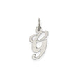 Sterling Silver Initial G Pendant, Script Letter Charm, Cursive Alphabet Jewelry for Women