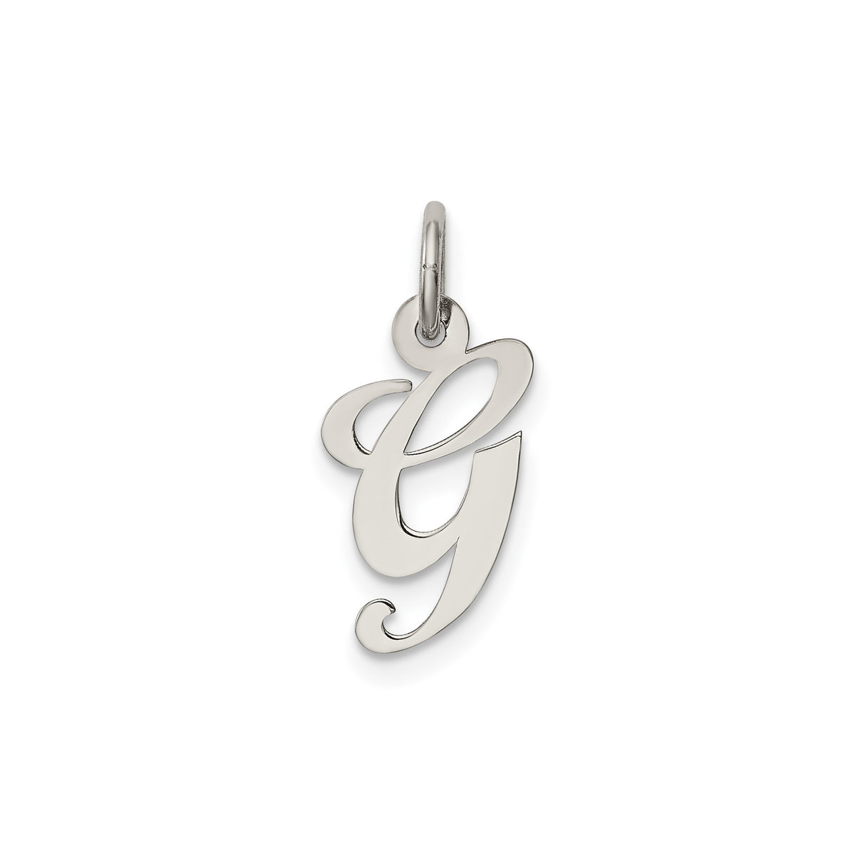 Sterling Silver Initial G Pendant, Script Letter Charm, Cursive Alphabet Jewelry for Women