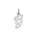 Sterling Silver Initial G Pendant, Script Letter Charm, Cursive Alphabet Jewelry for Women