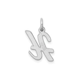 Sterling Silver Script Initial H Pendant, Cursive Letter Charm, Minimalist Design