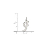 Sterling Silver Letter J Pendant Charm, Cursive Script Initial Design for Women or Unisex Use