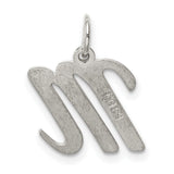 Medium Script Initial M Charm Pendant in Real 925 Sterling Silver