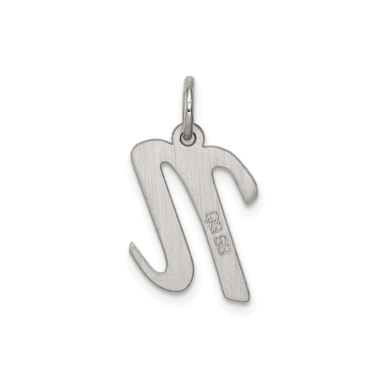 Sterling Silver Pendant, Lowercase Script Letter M, Minimalist Monogram Charm for Women