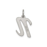 Sterling Silver Pendant, Lowercase Script Letter M, Minimalist Monogram Charm for Women