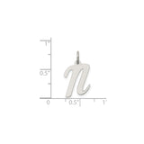 Sterling Silver Pendant, Lowercase Script Letter M, Minimalist Monogram Charm for Women