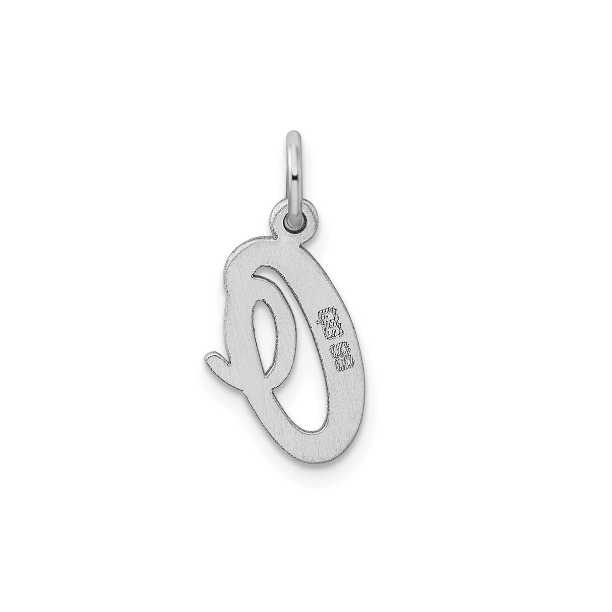 Sterling Silver Script Initial Q Pendant, Polished Cursive Letter Charm for Necklace or Bracelet