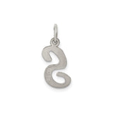 Sterling Silver Letter S Pendant Charm, Polished Script Initial Jewelry for Women or Unisex Wear