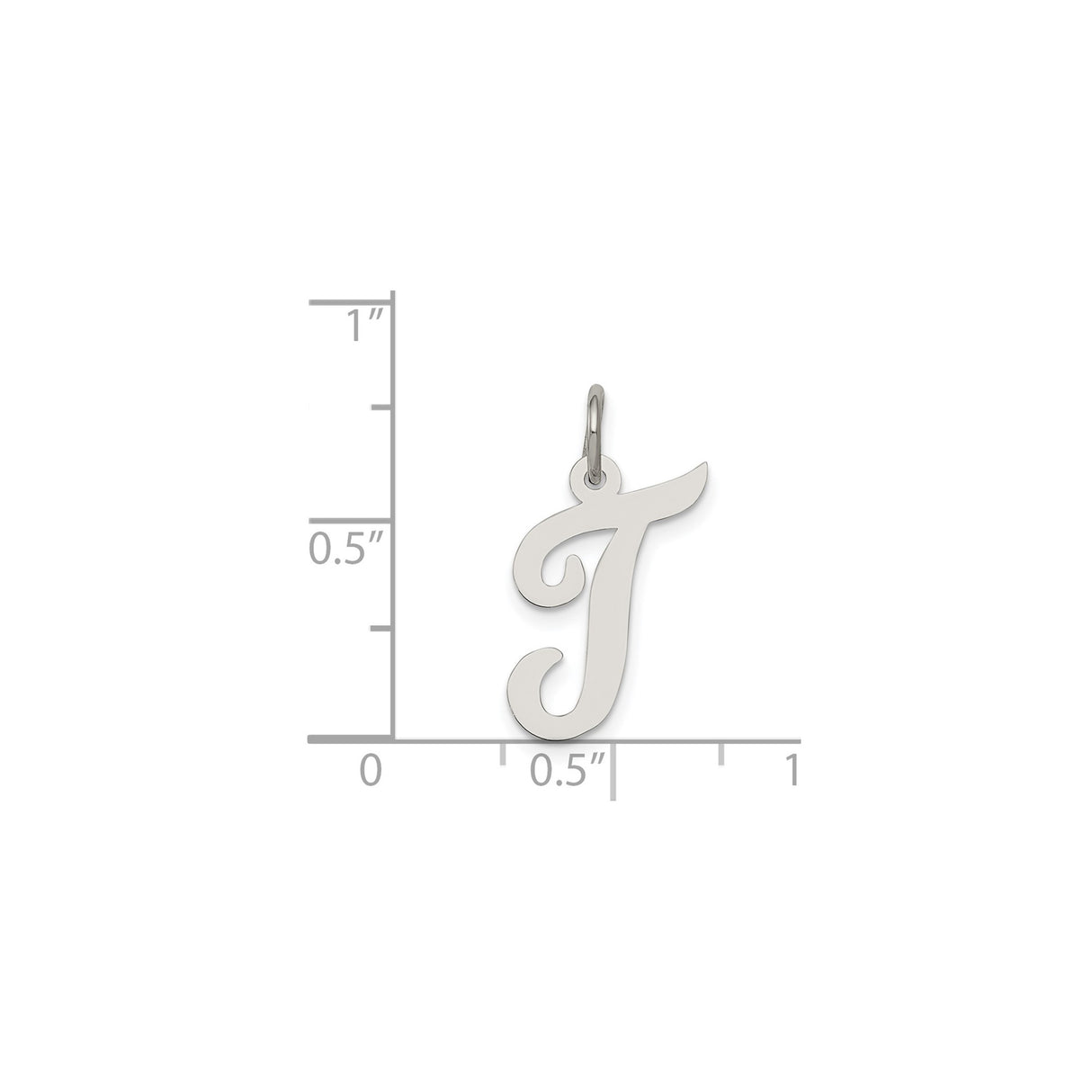 Sterling Silver Script Letter J Pendant Charm, Polished Cursive Initial Jewelry for Women or Unisex Wear
