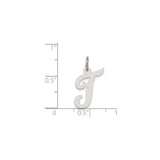 Sterling Silver Script Letter J Pendant Charm, Polished Cursive Initial Jewelry for Women or Unisex Wear