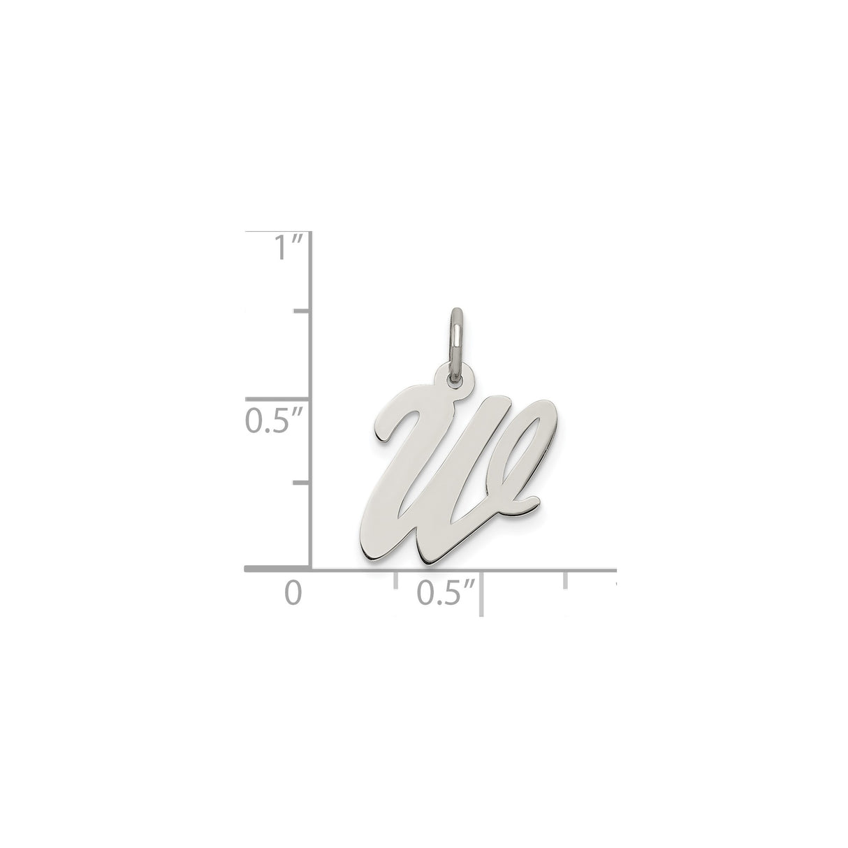 Sterling Silver Letter W Pendant Charm, Cursive Initial Monogram Jewelry for Women or Unisex