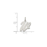Sterling Silver Letter W Pendant Charm, Cursive Initial Monogram Jewelry for Women or Unisex