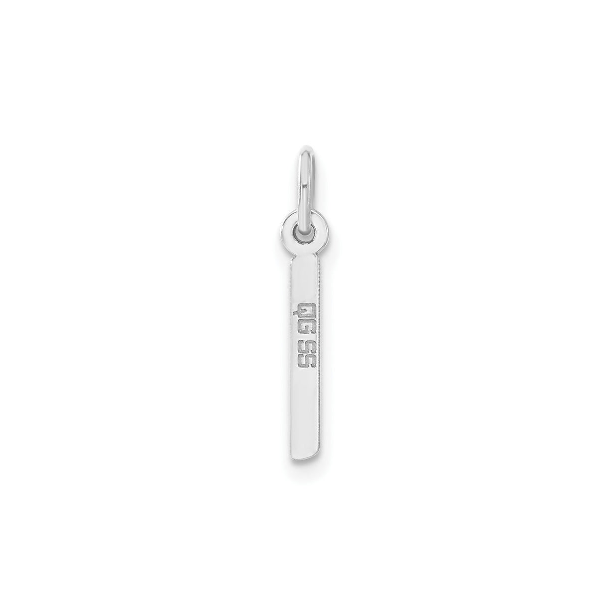 Sterling Silver Vertical Bar Pendant, Minimalist Polished Charm for Women