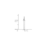 Sterling Silver Vertical Bar Pendant, Minimalist Polished Charm for Women