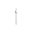 Sterling Silver Vertical Bar Pendant, Minimalist Polished Charm for Women
