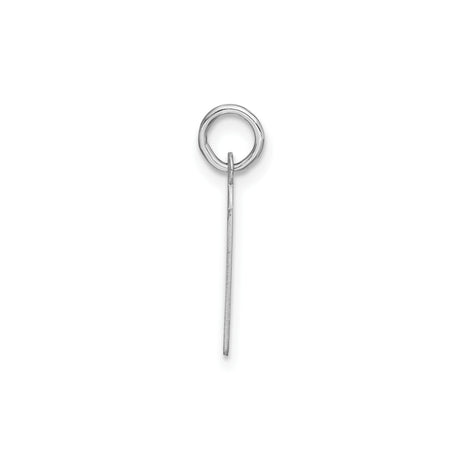 Sterling Silver Letter K Pendant Charm, Polished Slanted Block Initial Design