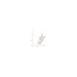 Sterling Silver Script Initial F Pendant, Polished Cursive Letter Charm for Women or Unisex
