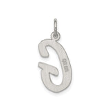 Sterling Silver Pendant with Script Letter G, Cursive Initial Charm, Unisex Monogram Jewelry