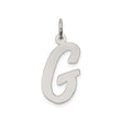 Sterling Silver Pendant with Script Letter G, Cursive Initial Charm, Unisex Monogram Jewelry