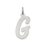 Sterling Silver Pendant with Script Letter G, Cursive Initial Charm, Unisex Monogram Jewelry