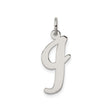 Sterling Silver Pendant with Cursive Lowercase Letter G, Polished Script Initial Charm
