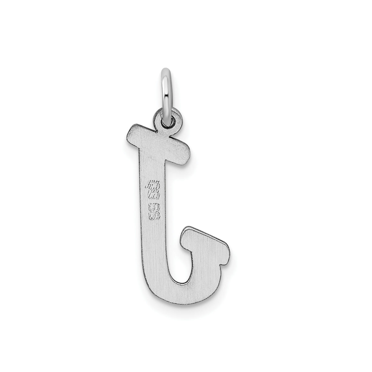 Sterling Silver Initial J Pendant Charm, Polished Block Letter, Monogram Alphabet Jewelry