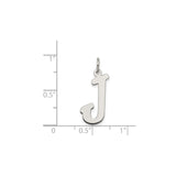 Sterling Silver Initial J Pendant Charm, Polished Block Letter, Monogram Alphabet Jewelry