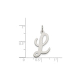 Sterling Silver Script Letter L Pendant, Cursive Initial Charm for Women or Unisex Wear