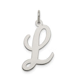 Sterling Silver Script Letter L Pendant, Cursive Initial Charm for Women or Unisex Wear