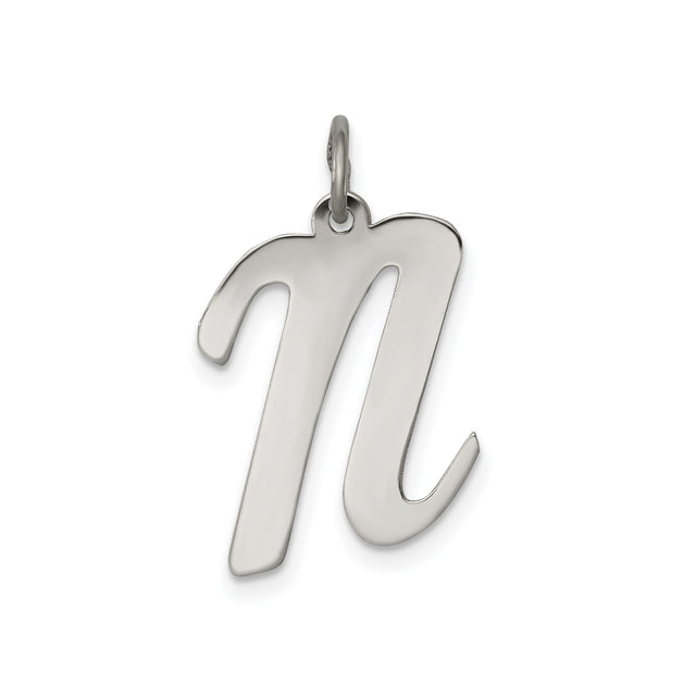 Sterling Silver Pi Pendant, Polished Mathematical Symbol Jewelry for Science and Math Lovers