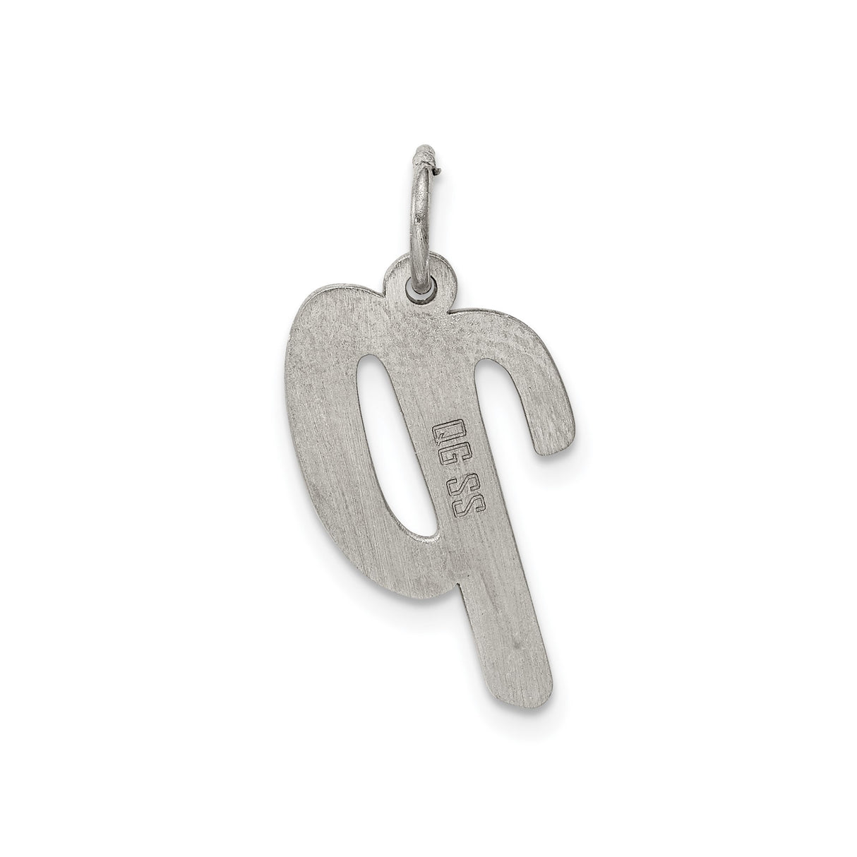 Sterling Silver Letter P Pendant Charm, Lowercase Script Initial Jewelry