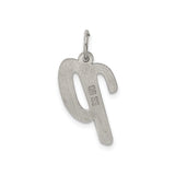 Sterling Silver Letter P Pendant Charm, Lowercase Script Initial Jewelry