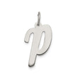 Sterling Silver Letter P Pendant Charm, Lowercase Script Initial Jewelry