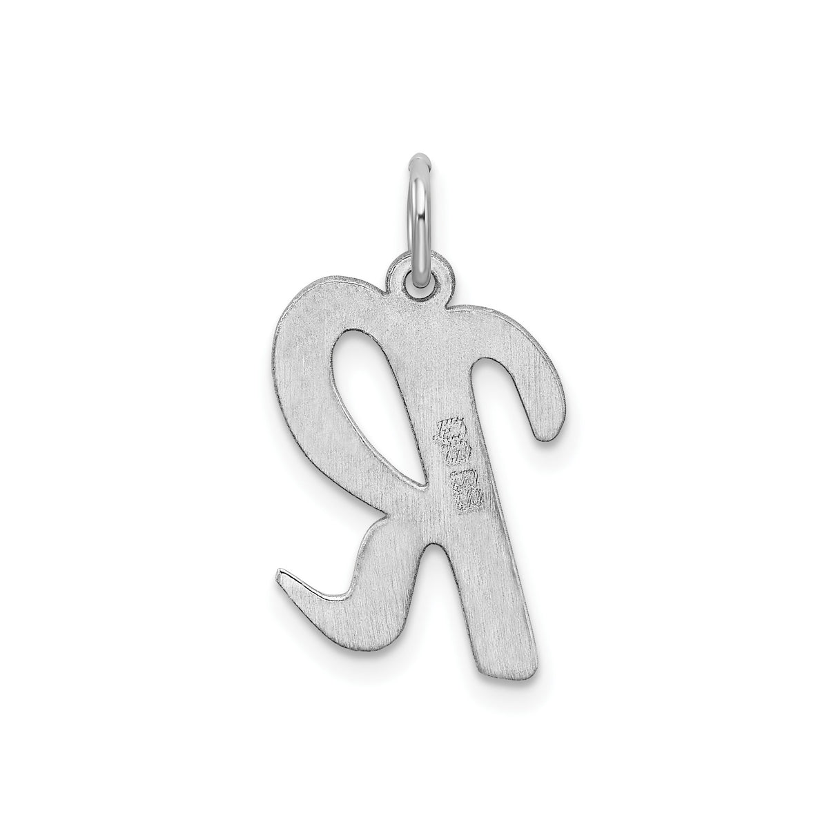 Sterling Silver Letter R Pendant, Script Lowercase Initial Charm, Minimalist Monogram Jewelry