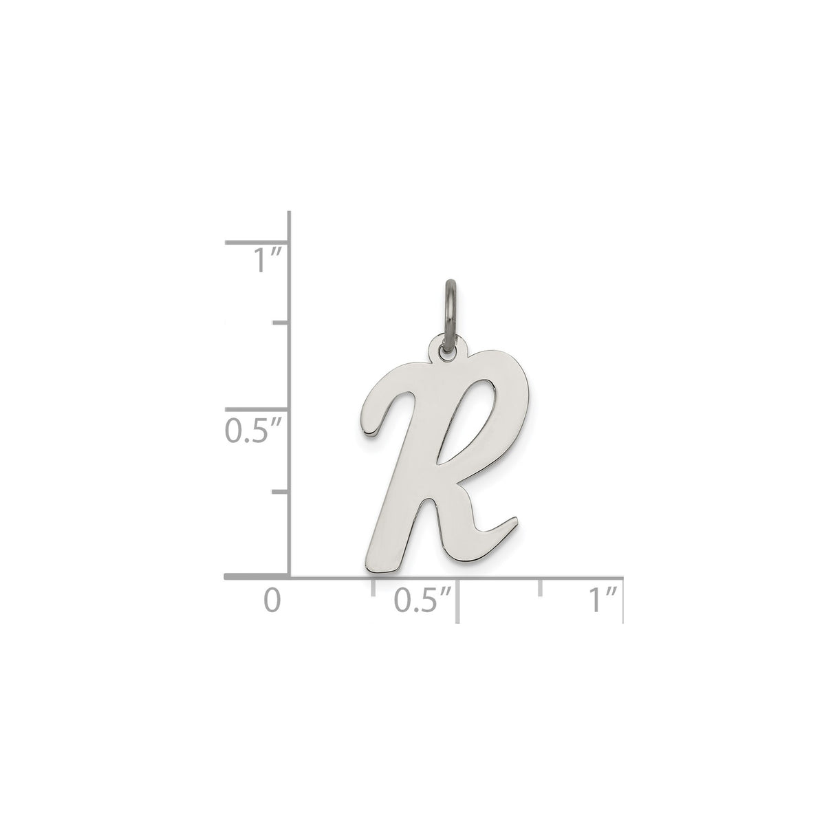 Sterling Silver Letter R Pendant, Script Lowercase Initial Charm, Minimalist Monogram Jewelry