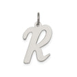 Sterling Silver Letter R Pendant, Script Lowercase Initial Charm, Minimalist Monogram Jewelry