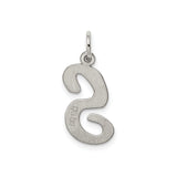 Sterling Silver Initial S Charm Pendant, Script Letter Monogram Design