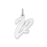 Sterling Silver Capricorn Zodiac Pendant with Script Symbol, Astrology Charm