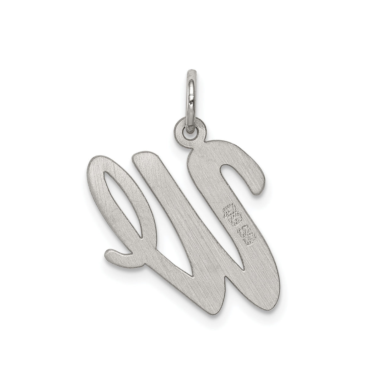 Sterling Silver Script W Pendant with Flowing Cursive Design, Romantic Initial Jewelry for Women