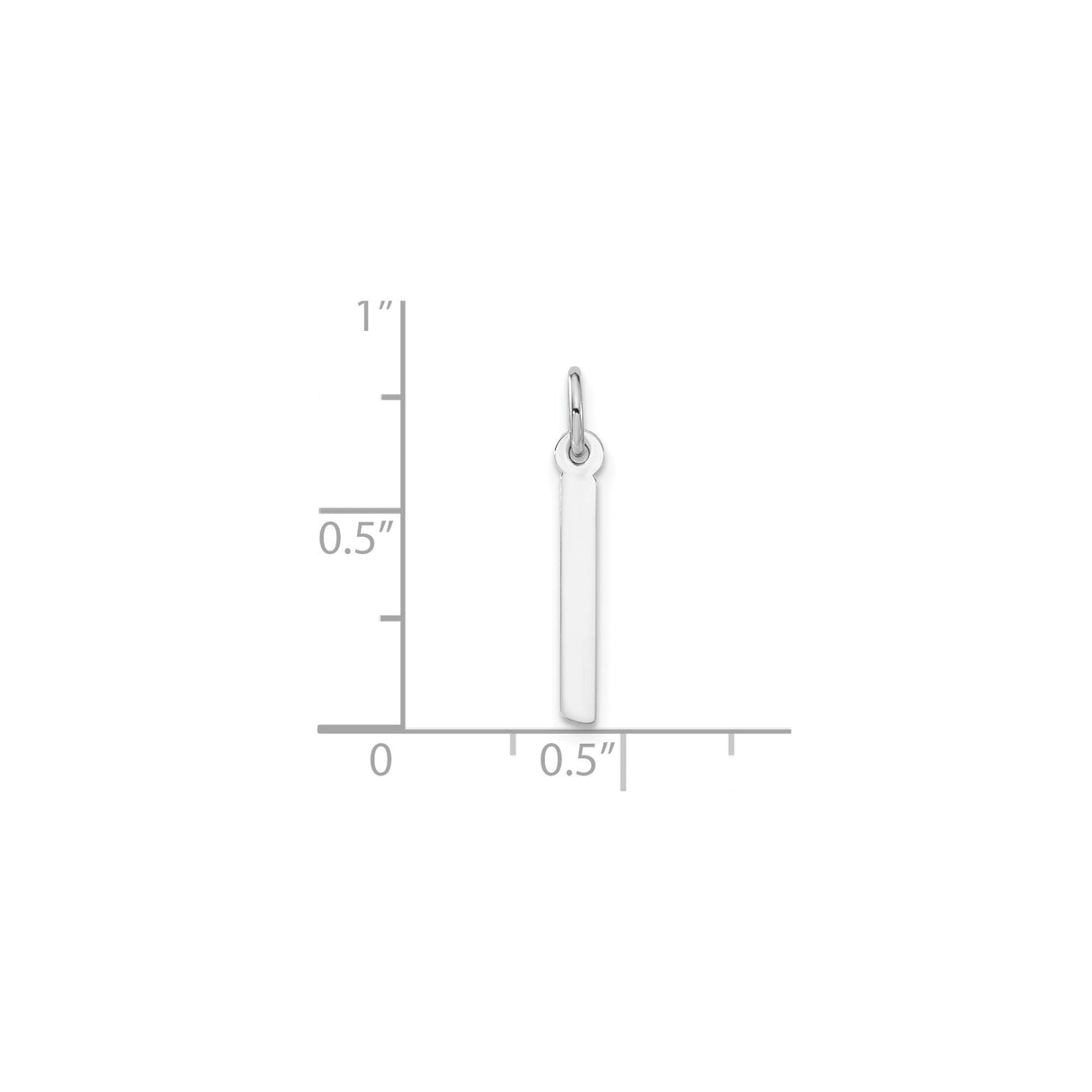 Sterling Silver Vertical Bar Pendant, Engravable Minimalist Design, Unisex Tag Charm