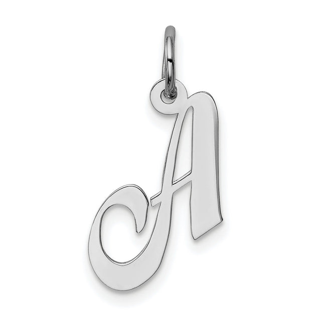 Fancy Script Letter Y Initial Charm Pendant in Real 925 Sterling Silver