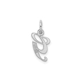 Sterling Silver Initial G Pendant Charm, Script Letter Monogram Design for Women or Unisex Wear