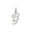 Sterling Silver Initial G Pendant Charm, Script Letter Monogram Design for Women or Unisex Wear