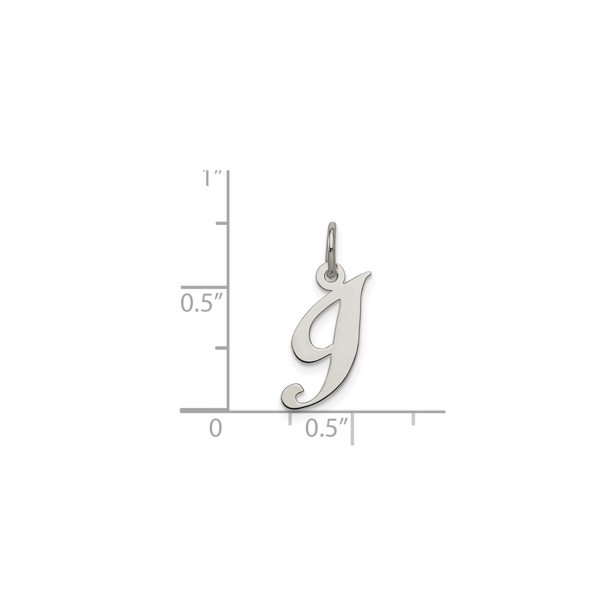 Sterling Silver Initial J Pendant, Cursive Script Alphabet Charm for Women