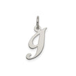 Sterling Silver Initial J Pendant, Cursive Script Alphabet Charm for Women